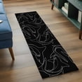 thumbnail image 3 of Black Shark 2'x6' Runner Rugs for Hallway Kitchen Bedside Non Slip Washable, Black White Line Abstract Art Entryway Rug Runners with Rubber Backing, Long Carpet Runner for Laundry Room, 3 of 8