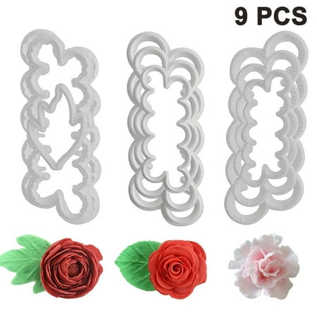 

Bekayaa 9Pcs Cake Decorating Gumpaste Flowers Sugar Craft Easiest Rose Ever Mold Fondant Rose Maker