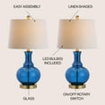 thumbnail image 3 of JONATHAN Y Lavelle 25" Glass LED Table Lamp, Cobalt Blue/Brass Gold (Set of 2), JYL1068C-SET2, 3 of 7