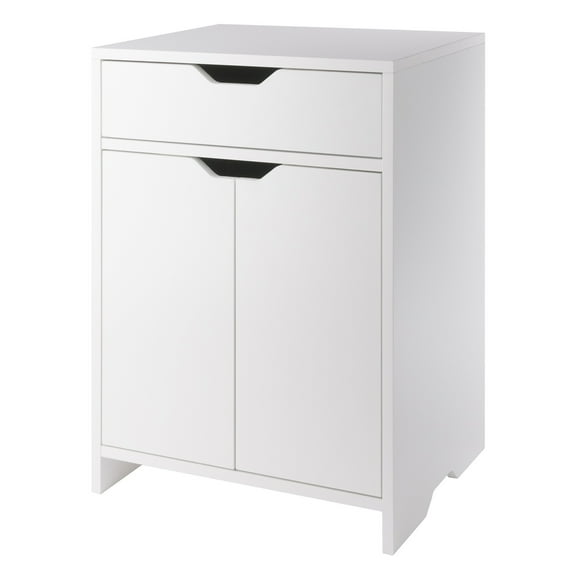 Winsome Wood Nova 1-Drawer Storage Cabinet, White Finish