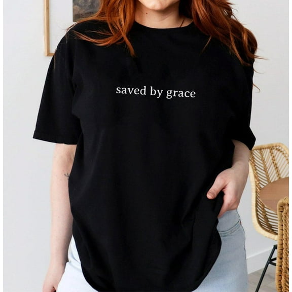 Comfort Colors Saved By Grace Tees , Christian Shirt , Jesus Shirt , Bible Verse Shirt, Christian Merch T-shirt, Faith Based Shirt