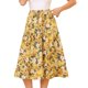 thumbnail image 1 of Falda Estampado De Girasol De Gasa Para Mujer Amarillo L, 1 of 6