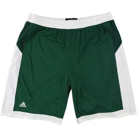 Adidas Mens 2-Tone Athletic Workout Shorts, Green, Small