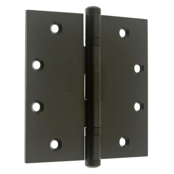 Idh by St. Simons 86001-15A Solid Brass Ball Bearing Hinges, Antique Nickel - 4.5 x 4.5 in.