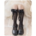 thumbnail image 5 of Girls Stockings Bowknot Ribbon Sweet Thigh High Stockings Socks for Little Girl Student Ruffle Knee Socks, 5 of 9