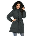 thumbnail image 5 of FUTATA Women's Winter Warm Coats Mid Length Puffer Jackets Outdoor Windproof Parka Thick Hooded Jackets with Pockets Dark Gray L, 5 of 6