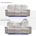 thumbnail image 5 of 3 Pieces Power Recliner Chair Sectional Sets,White Faux Leather 3 Seater Reclining Sofa,Loveseat Recliner Chair, Single Seater Recliner for Living Room Furniture Sets Home Theater Seating with Speaker, 5 of 7