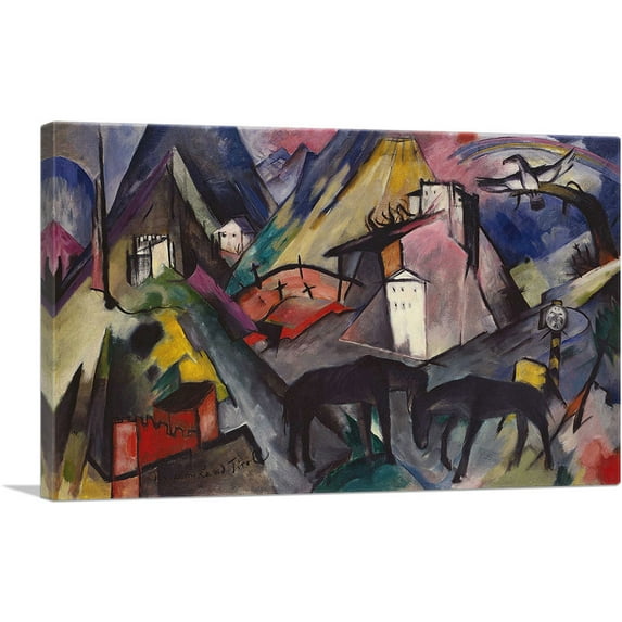 ARTCANVAS The Unfortunate Land of Tyrol 1913 Canvas Art Print by Franz Marc - Size: 26" x 18" (1.50" Deep)