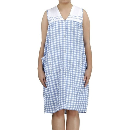 

EZI Women s Plus Duster7 Sleeveless Cotton-rich House Dress
