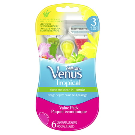 Gillette Venus Tropical Disposable Razors Value Pack, Pack of