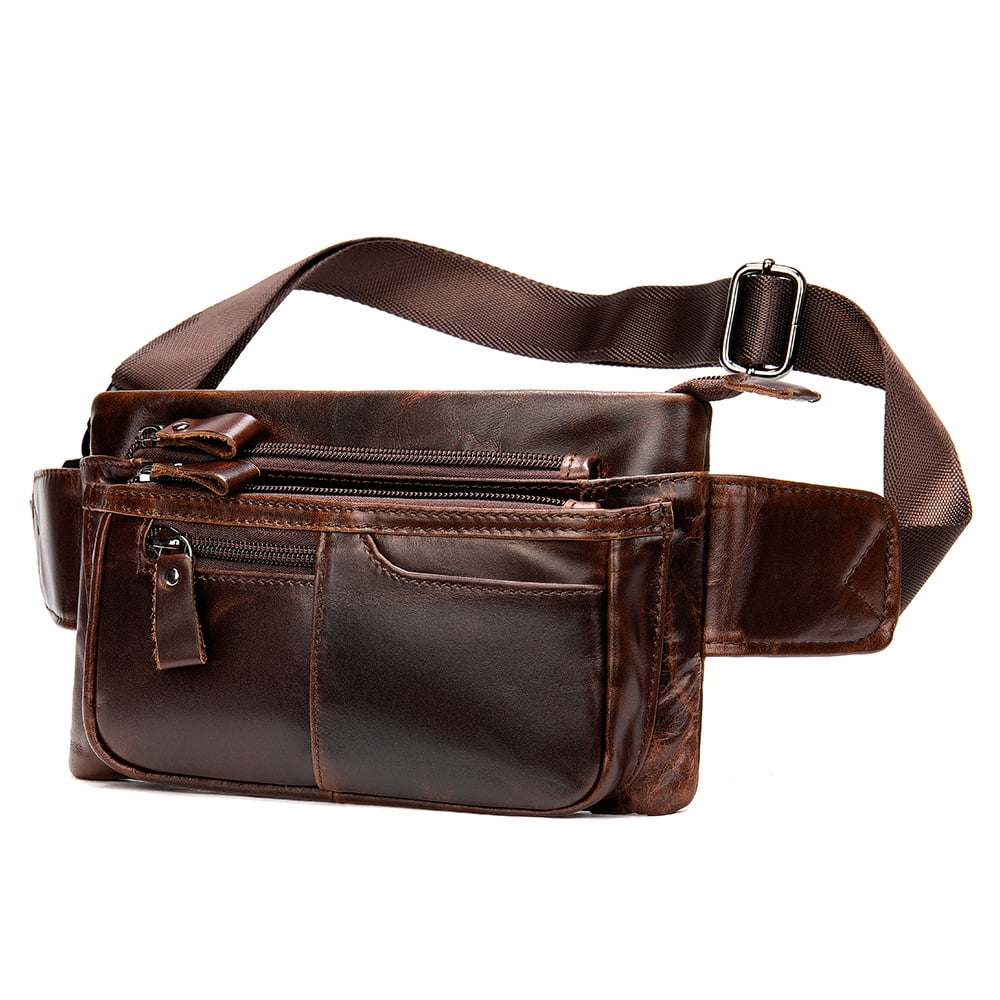 Tinyat Crossbody Bag for Women Fanny Pack Waterproof Belt Bag for Outdoor  Cycling Shopping Brown