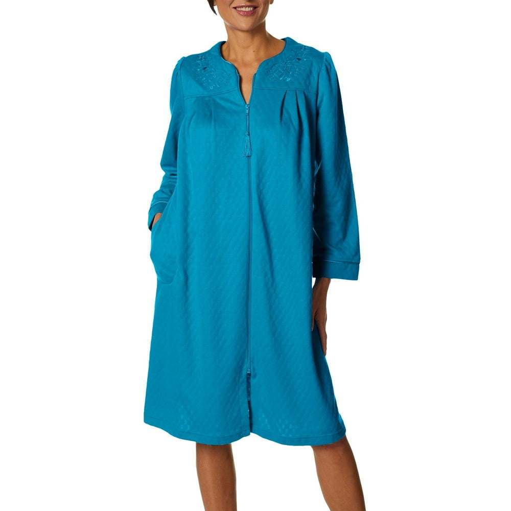 Jasmine Rose Jasmine Rose Womens Embriodered Quilted Zip Long Sleeve