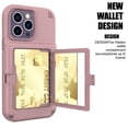 thumbnail image 5 of Allytech Luxury Case for iPhone 14 with Flip Card Slots Mirror Case Hard PC Soft Rubber Bumper Kickstand Function Full Body Protection Wallet Case For iPhone 14,Rosegold, 5 of 6