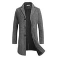 thumbnail image 5 of COOFANDY Men's Classic Wool Blend Peacoat - Winter Trench Style, Notched Lapel, Single Breasted with Pockets, 5 of 9