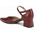 thumbnail image 3 of Naturalizer Women's Maddox Block Heel Ankle Strap Pump Cranberry Red Leather 7W, 3 of 5