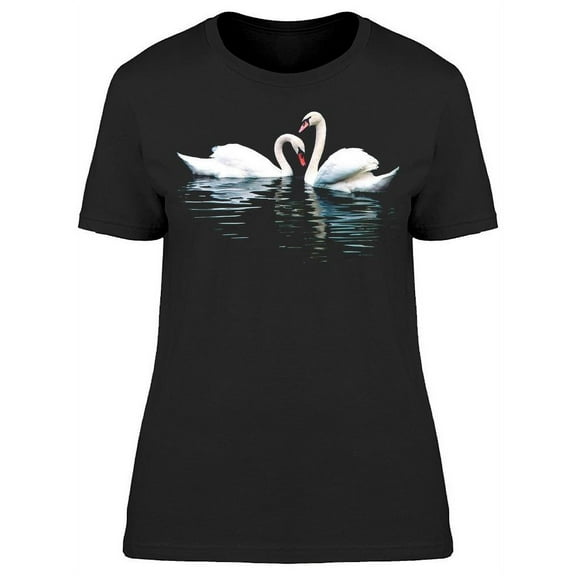 Pretty Swan Couple On The Water T-Shirt Women -Image by Shutterstock, Female Medium