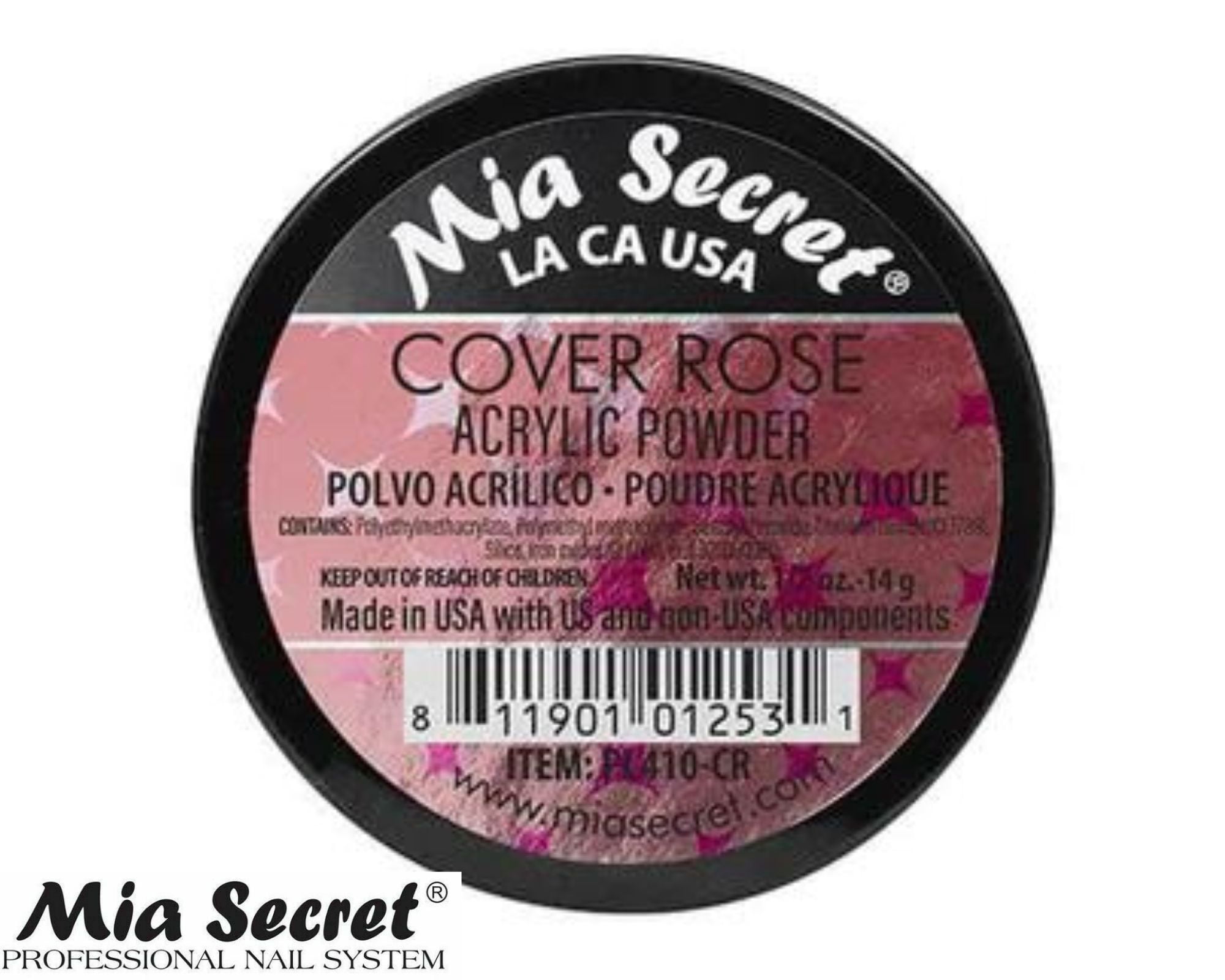 Mia Secret - Liquid Monomer 0.5oz. + Cover Acrylic Powder Rose 0.5oz. + Dappen Dish + Academic Duo Nail Brush #8 OR- Combo