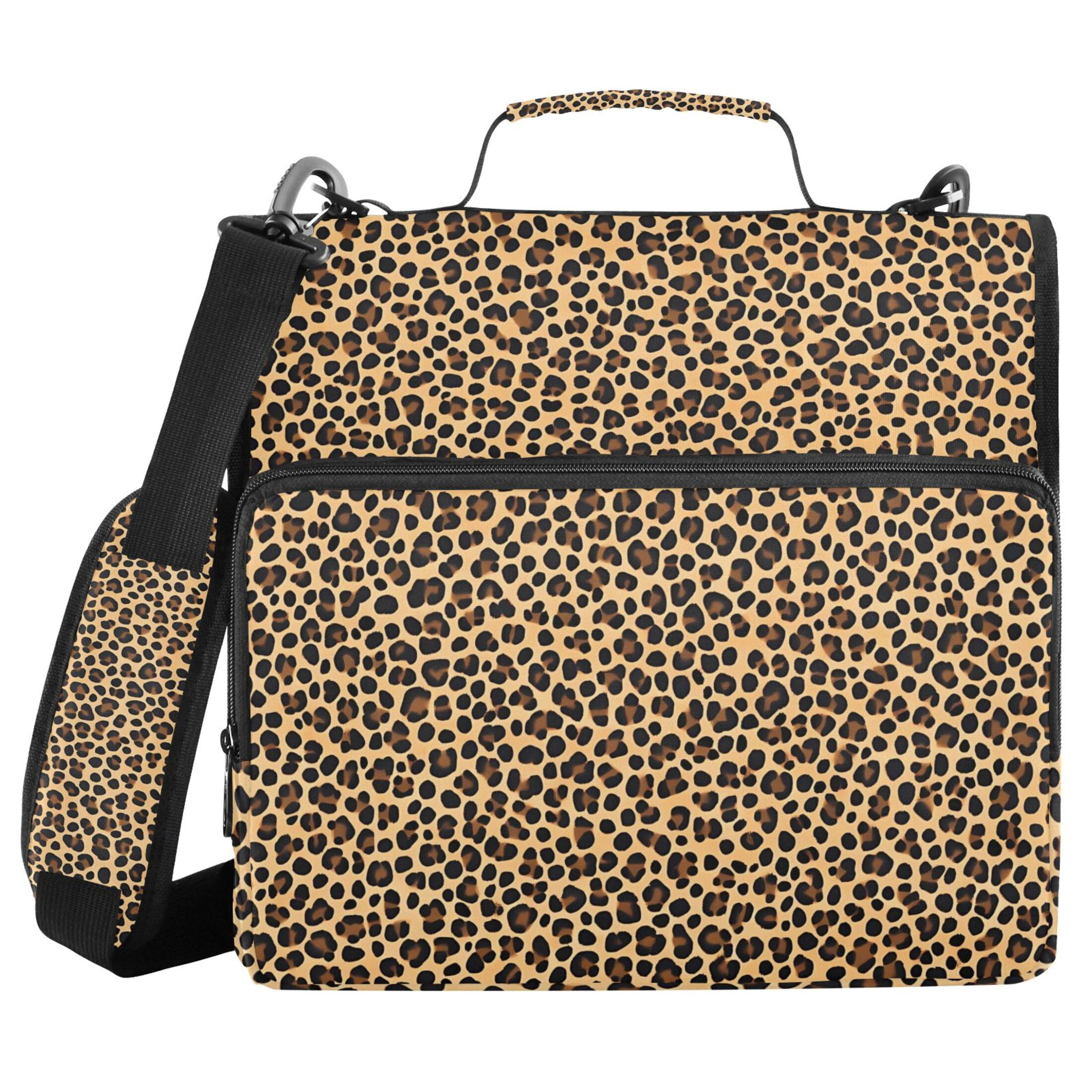 ALAZA Zipper Binder Leopard-p2 3 Ring Trapper Keeper File Folder Organizer Bag