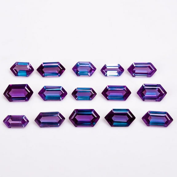 Alexandrite Elongated Hexagon Step Cut Stone, Alexandrite Loose Gemstone For Jewelry Making, Color