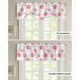 thumbnail image 4 of Red Watercolor Flowers Retro Small Curtain Rod Pocket Short Curtains Home Decor Partition Cabinet Door Window Curtains, 4 of 6