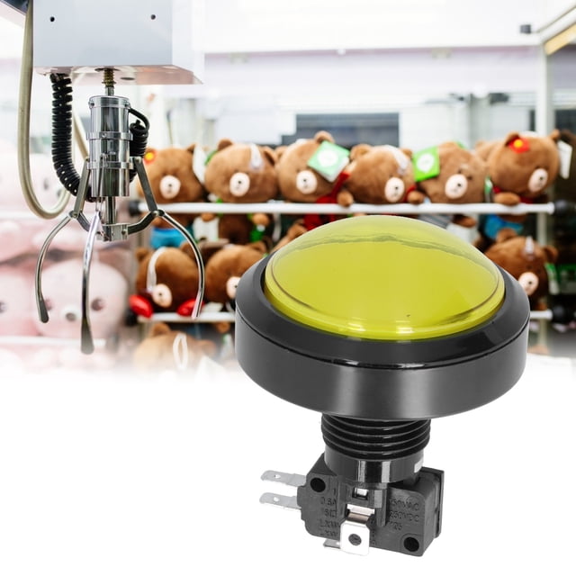 Big Convex Button, Crane Claw Game Button 2 Foot High Sensitivity for Crane Machine Game Console Yellow,Blue,Red,White