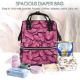 thumbnail image 5 of Fuzoiu Pink Butterfly Print Diaper Bag Backpack,Baby Essentials Travel Tote,Multi function Waterproof Diaper Bag, Travel Essentials Baby Bag - Unisex, 5 of 6