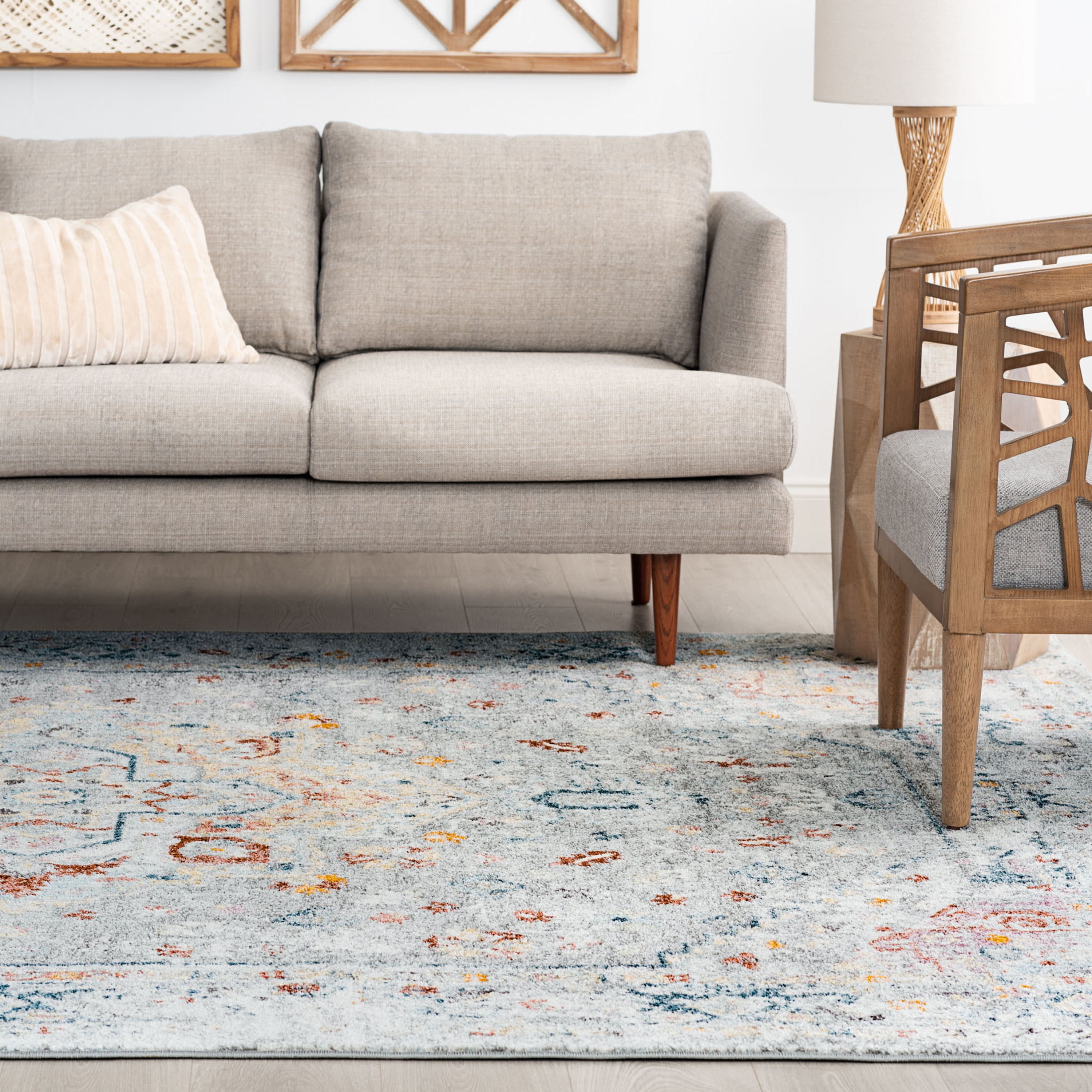 11x15 Traditional Silver Large Area Rugs for Living Room | Bedroom Rug | Dining Room Rug | Indoor Entry or Entryway Rug | Kitchen Rug | Alfombras para Salas 10'6'' x 14'6''