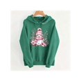 thumbnail image 5 of Zynoxe Hooded Sweatshirt Women with Kangaroo Pocket Drawstring Pullover Hoodie Realxed Long Sleeve Print Sweatshirts Fashionable Christmas Sweatshirts for Women #D Green L, 5 of 6