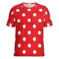 thumbnail image 5 of Red Polka Dots-1 Women's Short Sleeve Tops Casual Blouses T Shirt, 5 of 6