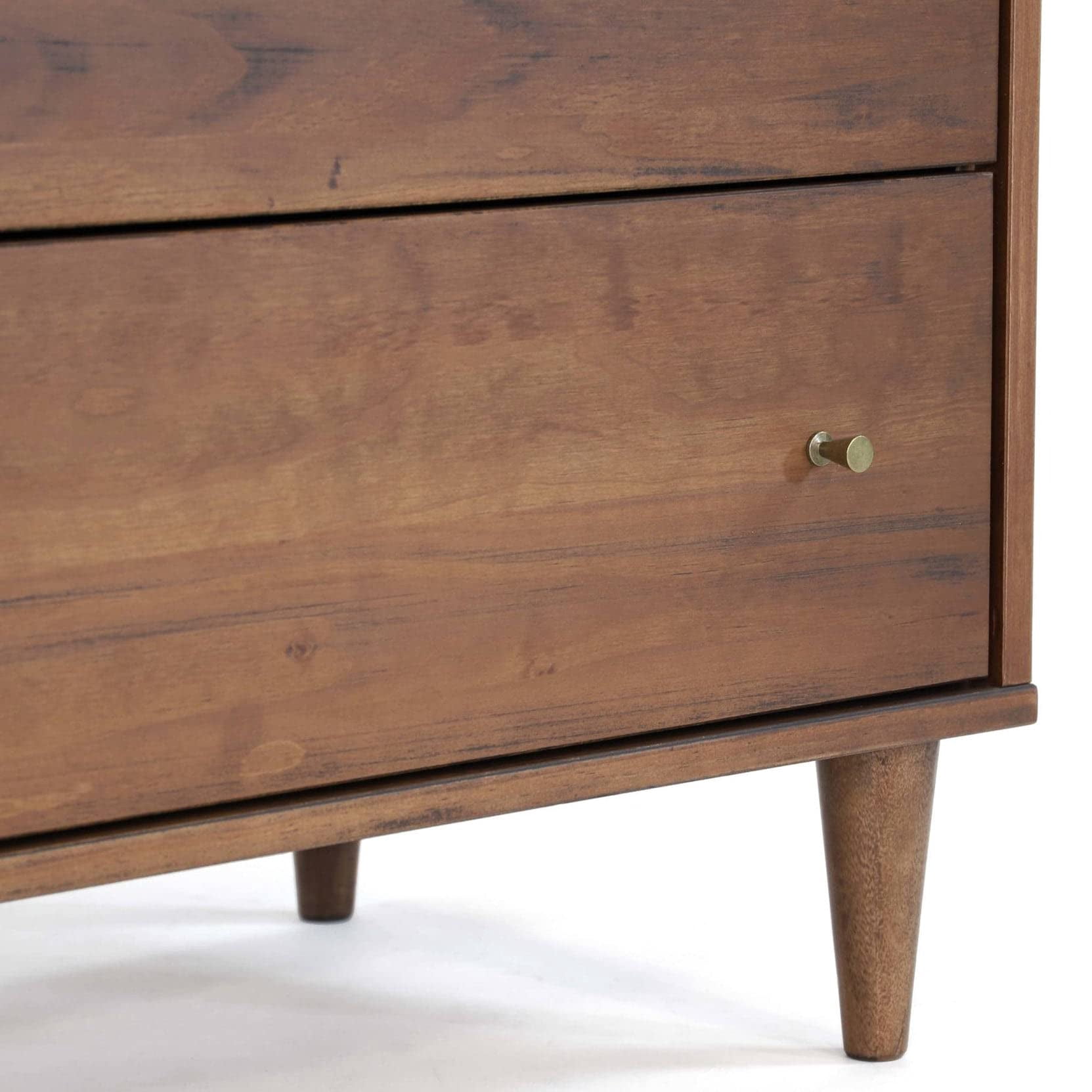 Grain Wood Furniture Mid Century 5-Drawer Chest, Brushed Walnut