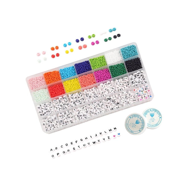 6300Pcs Verre Graine Perle Boîte Ensemble Entretoise Perles Faisant des Charmes Petit Rond pour Bracelet Bijoux Résultats