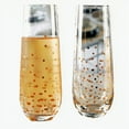 thumbnail image 2 of Circleware 77095/AM Circleware Set of 2 10.5oz Stemless Flute with Gold Confetti Decal, 2 of 3