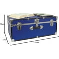 thumbnail image 5 of Seward Trunk College Dorm and Camp Storage Footlocker Trunk, Blue, 30-Inch (SWD5120-40), 5 of 6