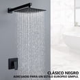 thumbnail image 3 of Sistema de Ducha de Lluvia - Regadera Negra, Juego de Mezclador de Ducha de Techo para Baño, Cabezal de Ducha de Lluvia de Alta Presión con Combinación de Válvula de Mezcla Aproximada, 3 of 9