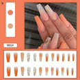 thumbnail image 1 of 24pcs Coffin False Nails Full Cover French Ballerina Fake Nails Press On Nails, 1 of 3