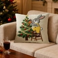 thumbnail image 5 of Christmas Throw Pillow Covers 18 x 18 Inch, Decorative 3D Embroidered Winter Holiday Pillow Cases for Couch Sofa Bed Room Home Decor, Soft Snowflake Tree Reindeer Cushion Covers Xmas Decorations, 5 of 6