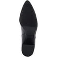 thumbnail image 4 of AQUA COLLEGE Womens Black Padded Waterproof Slip Resistant Buckle Accent Tatum Almond Toe Block Heel Zip-Up Leather Booties 9.5 M, 4 of 4
