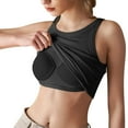 thumbnail image 2 of Women's Bras With Underwire On Solid Color RoundNeck Tank Top With Built In Bra Camisoles For Under Clothes Spaghetti Strap Cami, 2 of 7