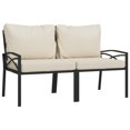 thumbnail image 4 of vidaXL 9 Piece Patio Lounge Set with Sand Cushions Steel, 4 of 12