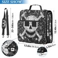 thumbnail image 3 of Haosy 3 Ring Zipper Binder with Shoulder Strap Waterproof Trapper Keeper 2 Inch D-Ring 500 Sheets Capacity, Skull Pixel Art, 3 of 8