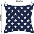 thumbnail image 6 of 4th of July Pillow Covers 18x18 Blue and Cream Patriotic Stars Outdoor Decor Throw Pillows for Couch Independence Day Memorial Day Pillowcase Decorative Cushion Case for Sofa Bed Set of 2, 6 of 6