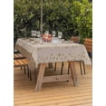 thumbnail image 2 of Outdoor Tablecloth with Umbrella Hole and Zipper, Pink Brown Floral Rectangle Table Cloth 52x70 Inch Waterproof Tablecloth, Spring Flowers Picnic Table Cover for Patio Camping, 2 of 7