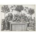 thumbnail image 2 of Marcantonio Raimondi 14x12 Gold Ornate Wood Frame and Double Matted Museum Art Print Titled - Parnassus, 2 of 4