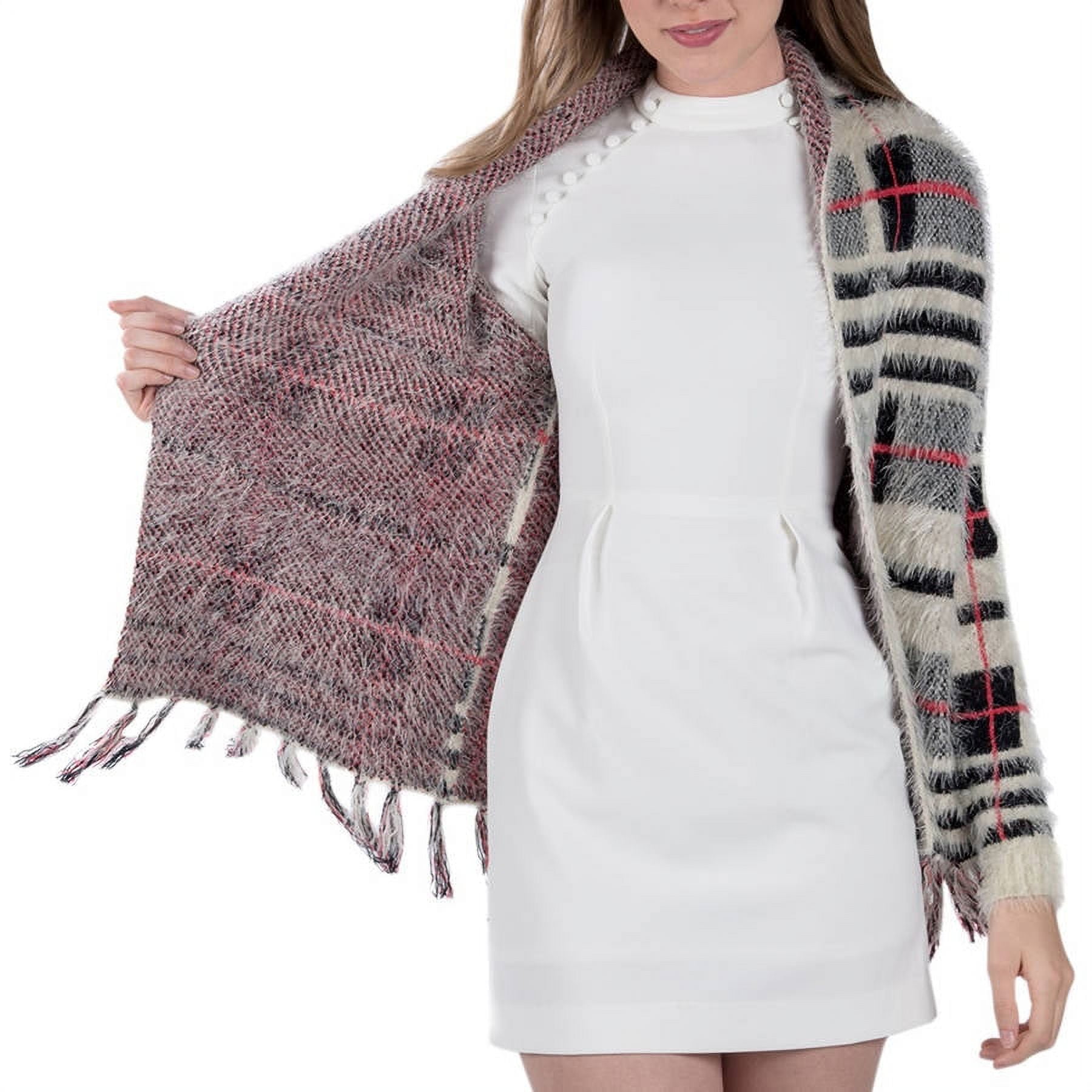 Women's Knit Plaid Cardigan