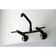 thumbnail image 3 of Kingston Brass KS823ORB Concord Double-Handle Wall-Mount Bridge Kitchen Faucet, Oil Rubbed Bronze, 3 of 7