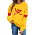 thumbnail image 4 of Bixock Long Sleeve Shirts for Women Soft Sweatshirt Valentine Print Crew Neck Hoodies Top Travel Vacation Clothes, 4 of 5
