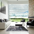 thumbnail image 7 of Ahgly Company Machine Washable Indoor Square Industrial Modern Black Eel Black Area Rugs, 7' Square, 7 of 7