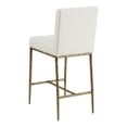 thumbnail image 2 of Lalia Modern Upholstered Square Back Counter Height Bar Stool with Metal Frame, Matte Gold, 2 of 13
