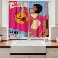 thumbnail image 2 of Ambesonne Saxophone Kitchen Curtains, Jazz Musician Afro Lady, 55"x36", Hot Pink and Multicolor, 2 of 3