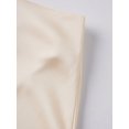 thumbnail image 4 of Champagne A-Line Mid-Length Skirt With Black Lace Trim Elegant Womens Skirt, 4 of 8